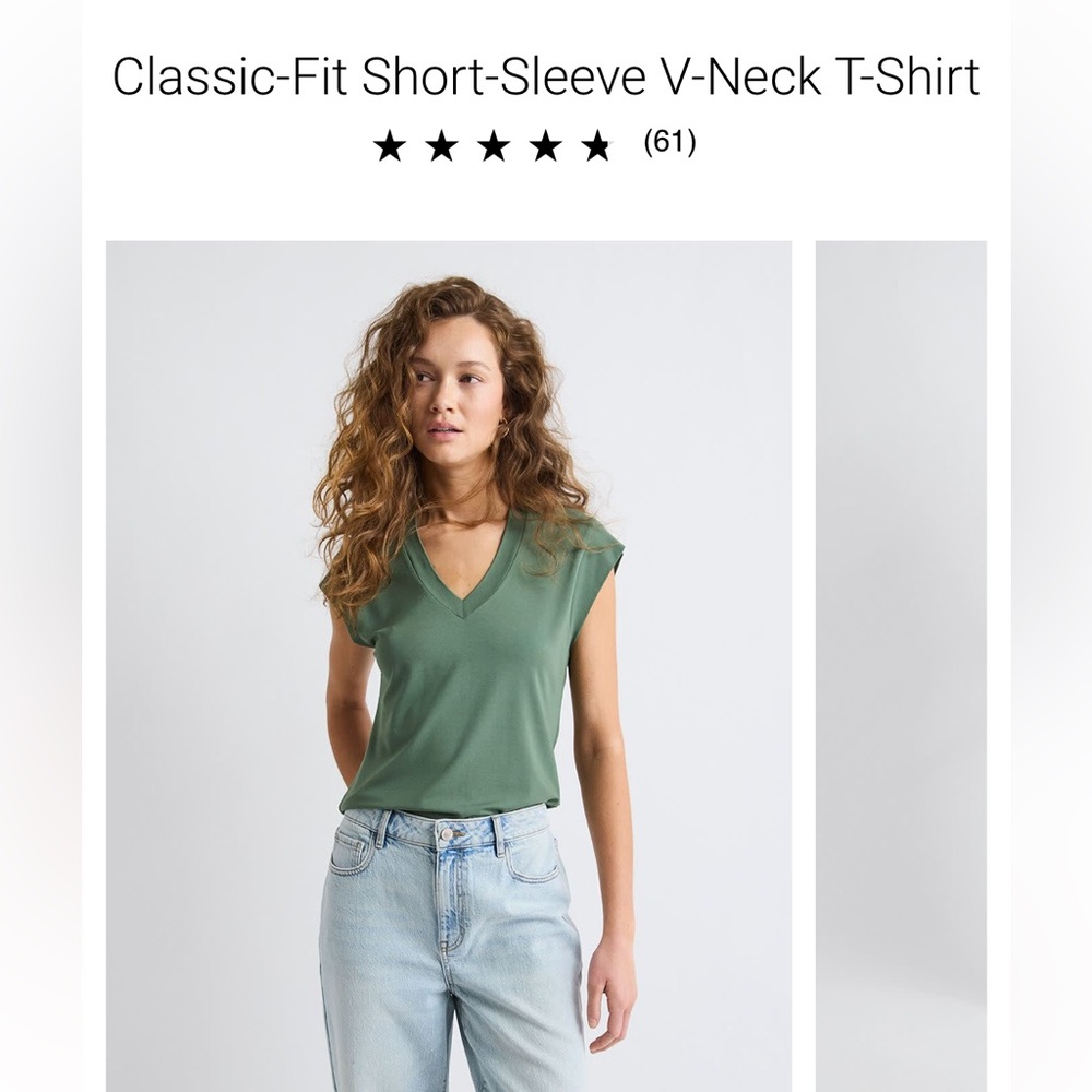 RW&CO. Short-Sleeve V-Neck Tee in Green
